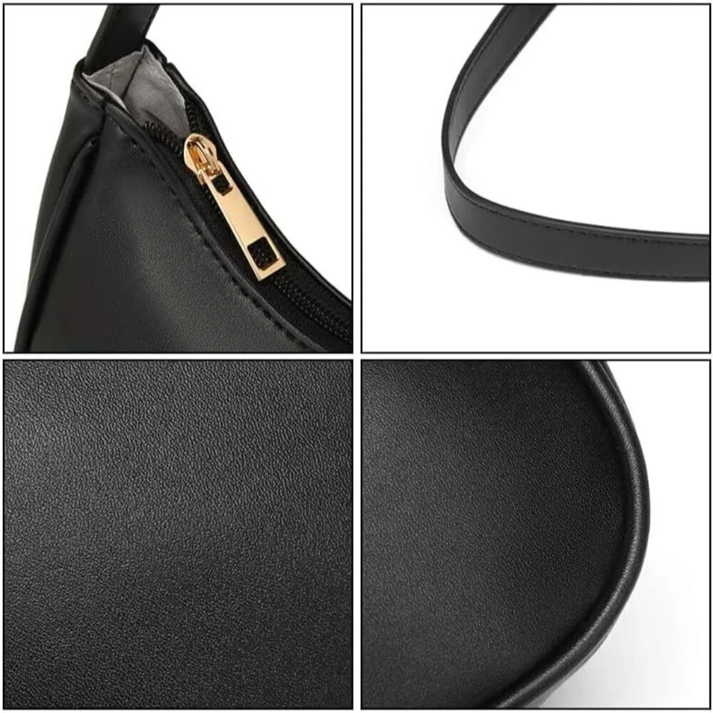 Vegan Leather Shoulder Bag Women Hobo Tote Purse Clutch Zipper Closure